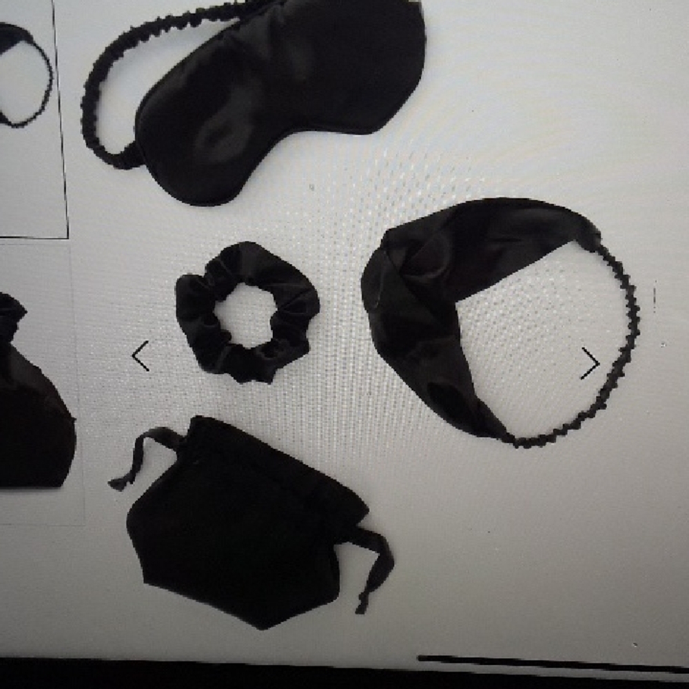 Black Satin Sleep mask and Accessories Set